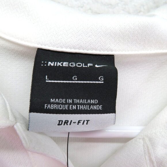 New Nike Golf Polo Shirt Mens Size Large Mavericks White Black Burgundy Red Logo - Picture 4 of 8
